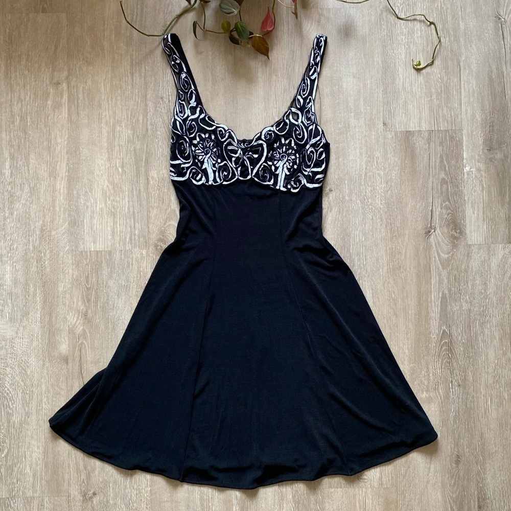 Vintage 90’s Marnie West fit and flare Dress Floral Bodice